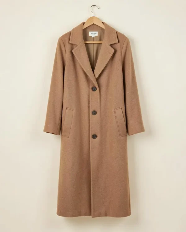 Camel Longline Wool Coat