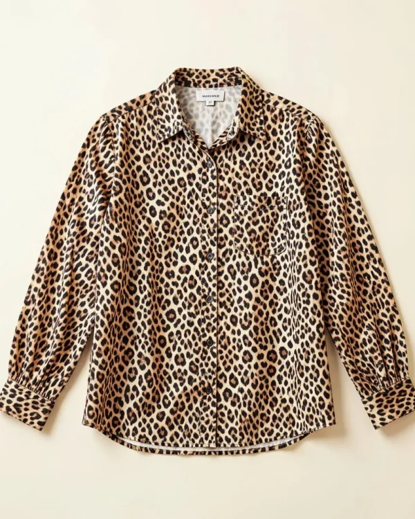 Leopard Print Satin Blouse