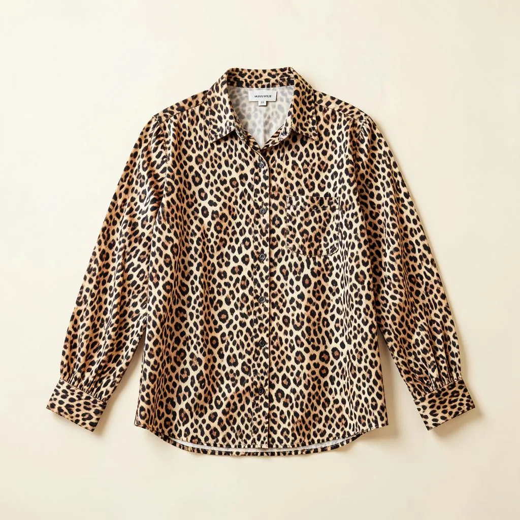 Leopard Print Satin Blouse